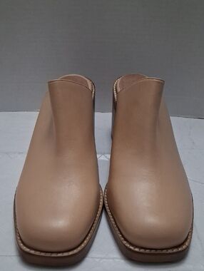 Seychelles Size 11 Women's Tan/Camel Leather Slip-On Block High-heel Mules